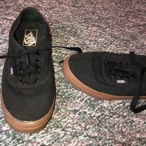 Black Vans, brown bottom, size 6
